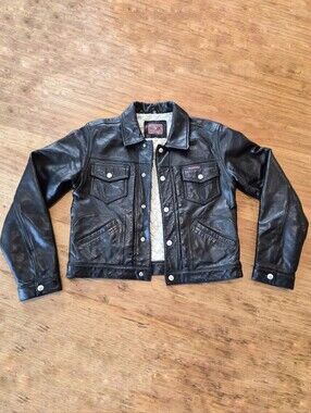Lucky Brand Leather Trucker Jacket